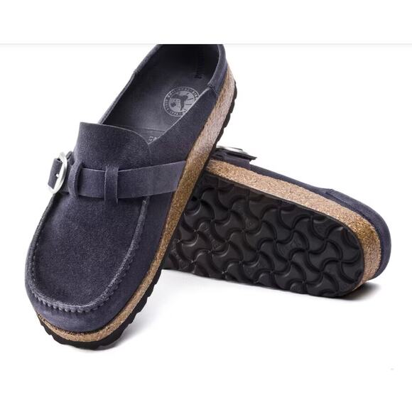 BIRKENSTOCK Buckley clog shoes Suede Leather Navy size EU 42 US 11 narrow/medium - Picture 3 of 11